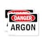 Signmission Argon Danger Sign, Plastic, 14in W x 10in L, 2PK OS-2PACK-DS-P-1014-L-1032 - alternate 1